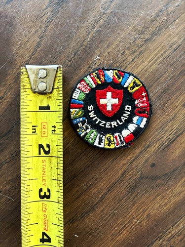 Switzerland Embroidered Travel Souvenir Patch Round Swiss Cross Flag Crest