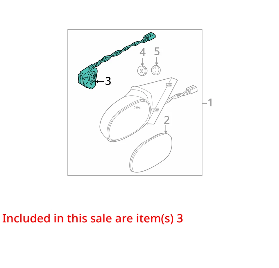 FITS 2003-2004 SATURN L300 L200 MOTOR ASM O/S RR VIEW MIR 22707333 -  NEW OEM - Image 2 of 3