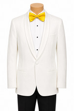 Boys Vintage Retro After Six White Tuxedo Jacket 1-Button Shawl Size 7