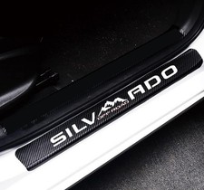 4Pcs Car Door Sill Protector Reflective 4D Carbon Fiber Sticker D Color: white