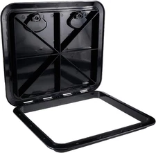 Marine Deck Access Hatch 18"×20" Black Rectangle Boat Hatch & Lid 180° Hinged