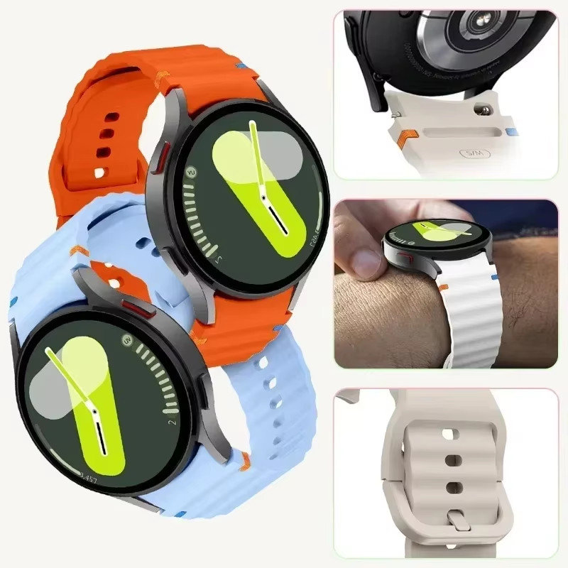 Cinturino silicone Samsung Galaxy Watch 7 FE 6 44Mm 40Mm 45Mm 46Mm Classic Band foto 3