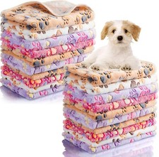 40 Pcs Blankets Soft Fluffy Fleece Washable Pet Dog Sleep mat Paw Print Pattern