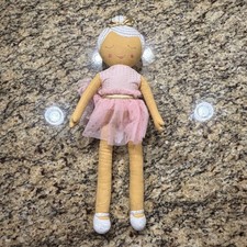 Pillowfort Ballerina Decorative Pillow Plush Doll Pink Gold Star Tutu 21.5 Inch