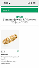Marina B Triangolini 18ct Hallmarked Tricolour Gold Cuff Bracelet