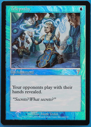 Telepathy FOIL 7th Edition NM Blue Uncommon MAGIC MTG CARD (ID# 507365) ABUGames - Picture 1 of 2