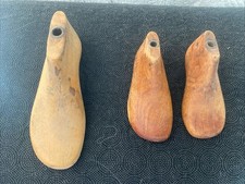 Vintage Wooden Child Shoe Last Pair Size 3  Single 12 1/2 Cobbler Decor