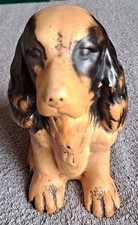 Vintage 1950s Spaniel Black and Tan Dog Figurine Ornament Retro Kitsch