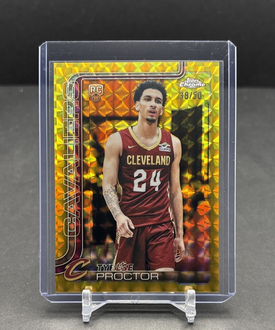 2025-26 TOPPS CHROME #300 Tyrese Proctor Cavaliers RC Gold Geometric /50