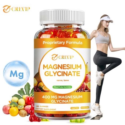 Magnesium Glycinate Gummies - with Calcium, Potassium, Vitamin D & CoQ10 - 60pcs