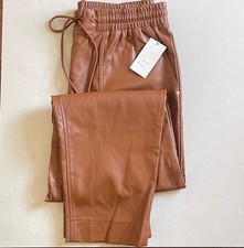 A New Day Faux Leather Jogger Pants Drawstring Elastic Waist Pockets