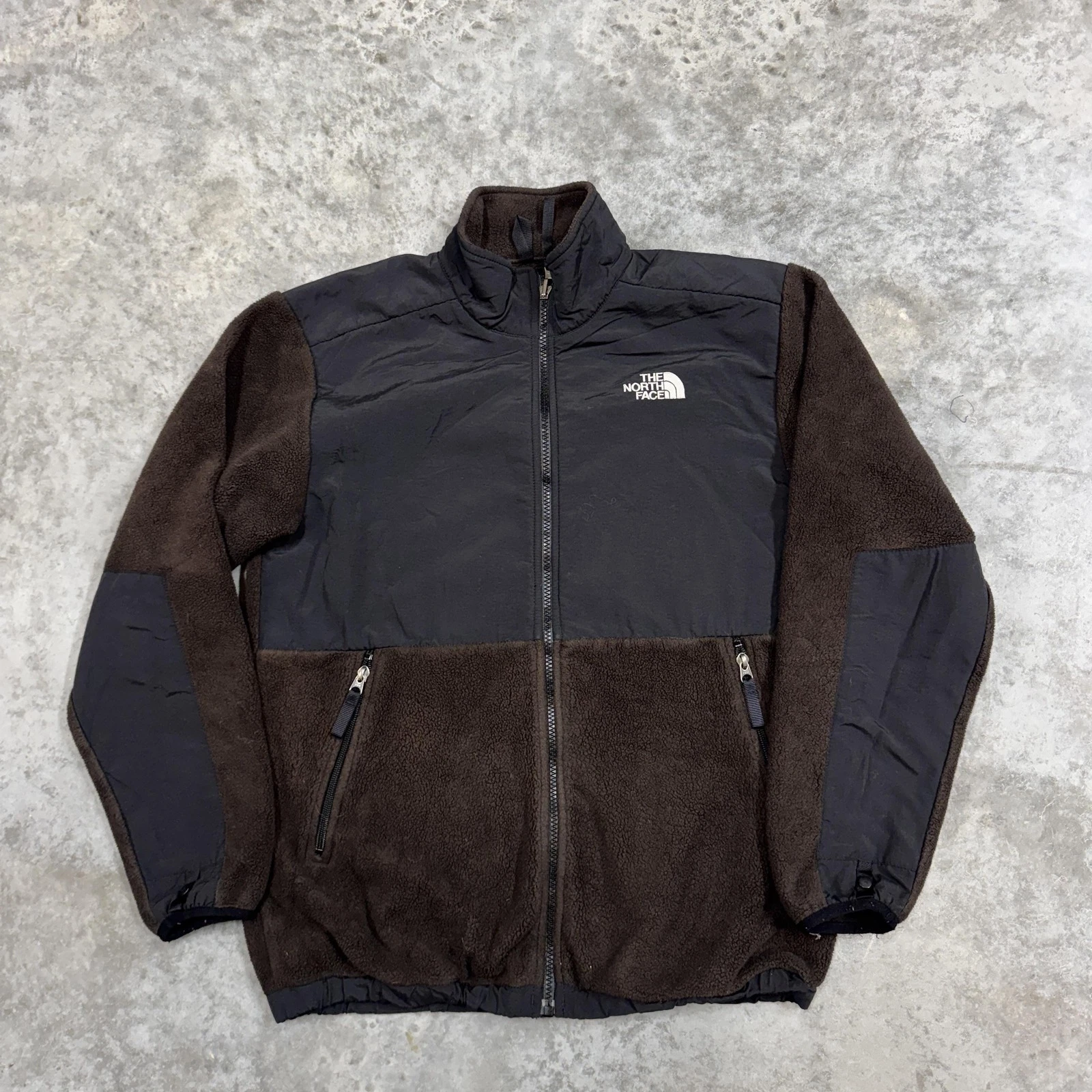 The North Face Jacket Boys XL Brown Black Fleece Full Zip Outdoor Casual