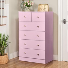 6 Drawer Dresser for Bedroom Tall Bedroom Dresser with Large Storage Organizer