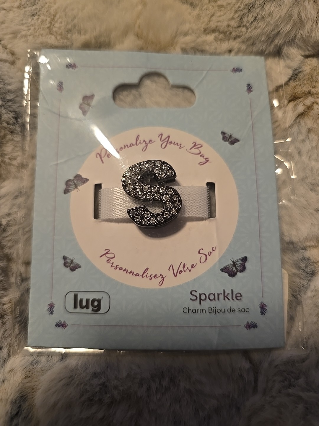 Personalized Rhinestone Bag Charm 'S'