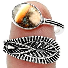 Adjustable Spiny Oyster Turquoise 925 Sterling Silver Ring s.8.5 Jewelry R-1116