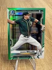 2021 Bowman Draft Mason Miller 1st Bowman Chrome  Green /99 #BDC-85 A's 🔥🔥📈