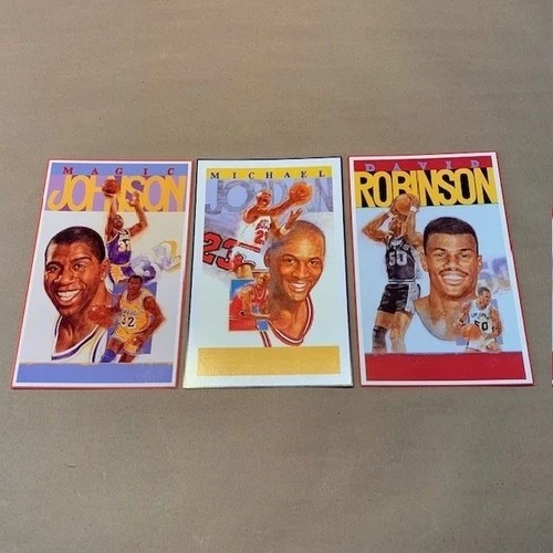Magic Johnson Michael Jordan David Robinson 1992 Allan Kaye's Jumbo Cards