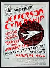 SIGNED Jefferson Cybership Concert Poster by Tommy C 1995 FD/ID-2 Maritime Hall
