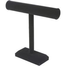 Plymor Black Velvet T-Bar Necklace Display Stand, 12" W x 12" H