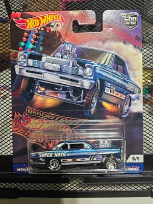 Hot Wheels Car Dragstrip Demons 5/5 1966 Chevy Super Nova met. dk. blue dragRR's
