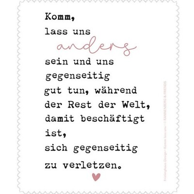RBT Brillenputztuch / Microfasertuch - ''Komm, lass uns anders sein''