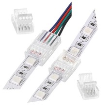 5PCS 2/3/4 Pin Solderless Connector 8mm 10mm For Led Strip Single Color/RGB/WS28