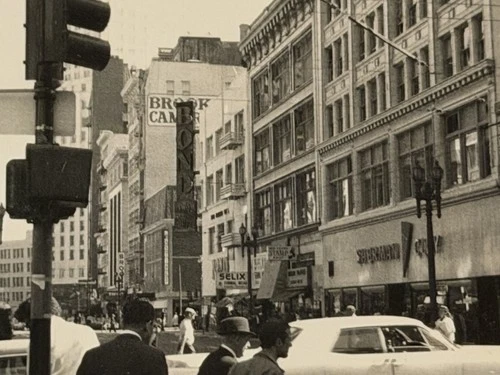 Vintage Photo, Kearny at Sutter Streets San Francisco, History Neon Sign Calif