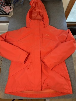 EUC The North Face Boundary Triclimate Women SZ M Jacket 3-1 Coat Orange Dryvent