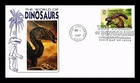 US COVER PARASAUROLOPHUS WORLD OF DINOSAURS FDC PANDA PASTED ON CACHET