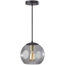 Adesso 3590-26 Edie 9 inch Dark Bronze / Brass Accents Pendant Ceiling Light