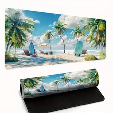 Beach Vacation Mouse Pad/Extra-Large Rectangular/Durable Non-Slip Rubber Mat