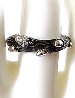 Stephen Dweck Diamond Fortuna Branch Ring in Sterling Sz 7 5.3g Superb Condition