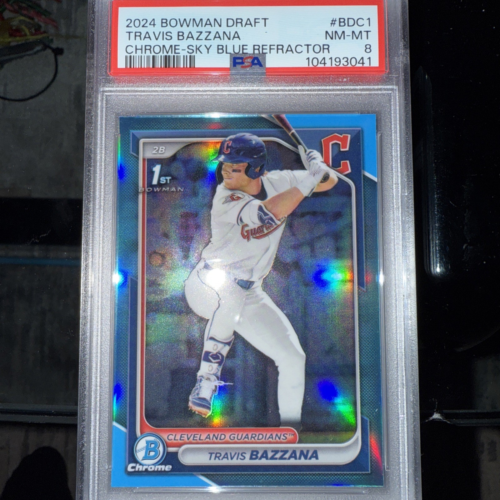 2024 Bowman Draft Chrome Travis Bazzana Sky Blue Refractor #BDC1 RC PSA 8
