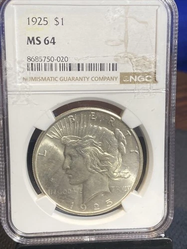 1925 Philadelphia Peace Silver Dollar $1 NGC MS64