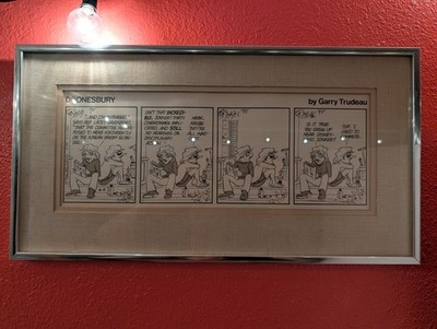 Original Doonesbury Daily Art 1978 SIGNED Garry Trudeau - Zonker Mike Koreagate