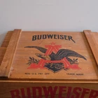 Vintage Budweiser Beer Wooden Crate Box Hinged Top Anheuser Busch AB Bar Decor