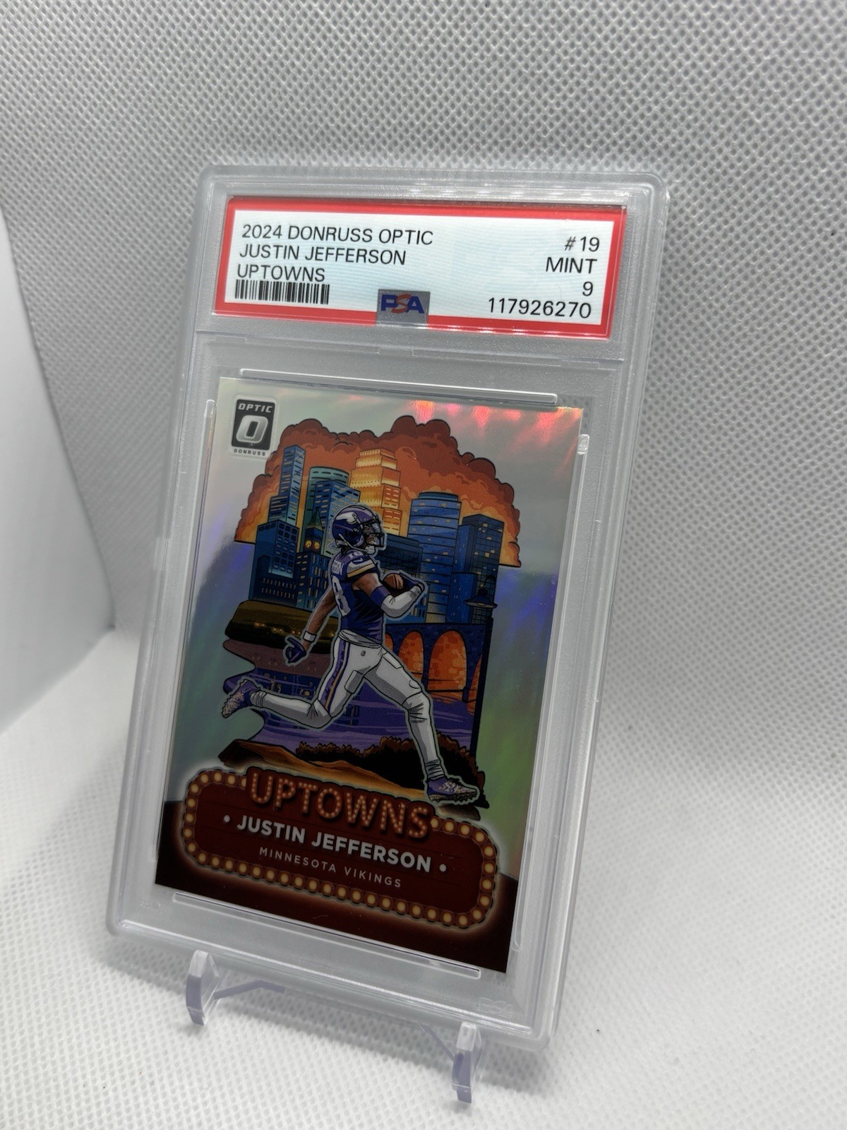 Panini 2024 Donruss Optic Uptowns Justin Jefferson Vikings #19 PSA 9 🔥 view 7