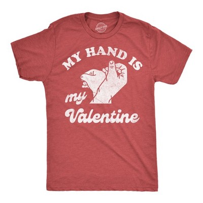 Mens Funny T Shirts My Hand Is My Valentine Sarcastic Valentines Day Tee For Men