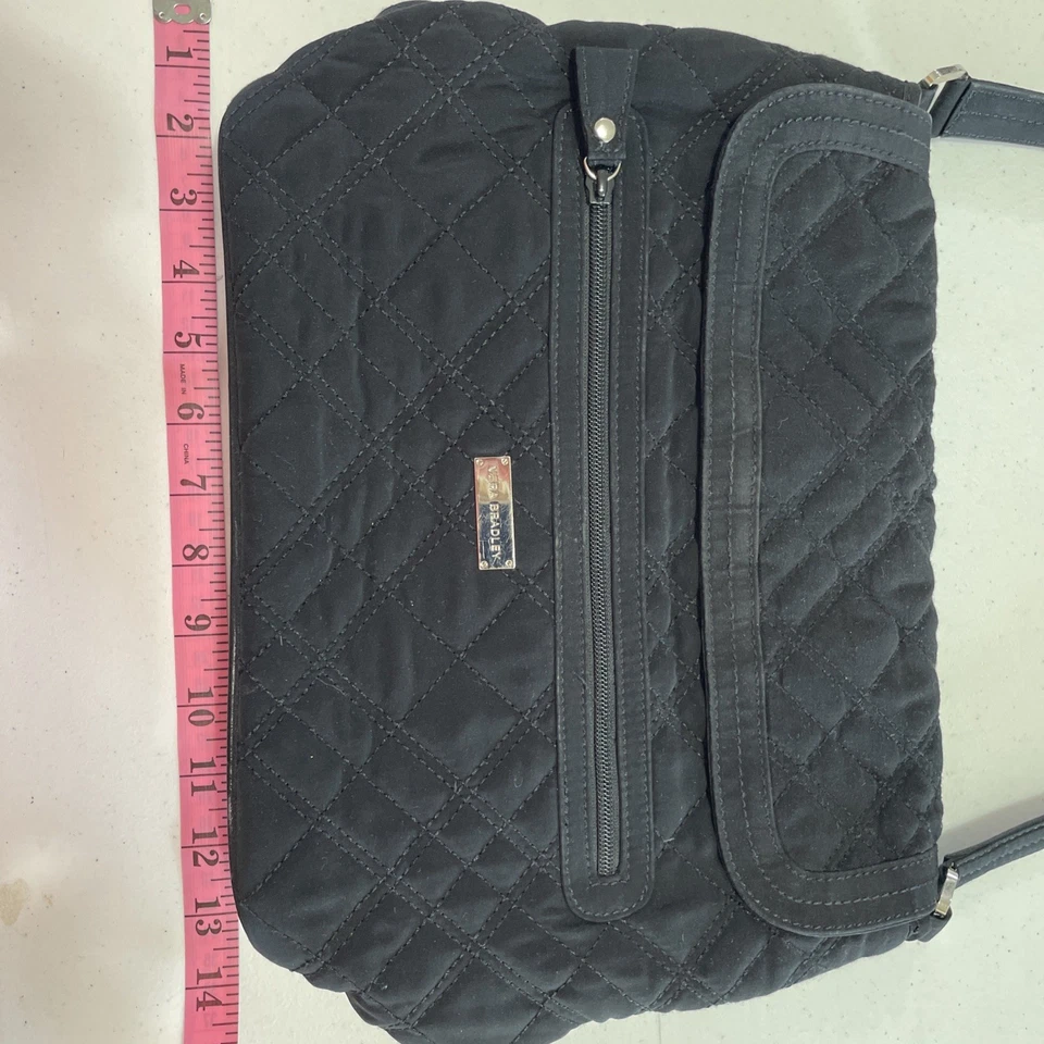 Vera Bradley Black Quilted Shoulder Bag Purse Large Handbag - Image 2 of 4