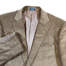 Saddlebred 46L CORDUROY 100 Cotton Blazer Sport Coat Suit Jacket Brown 2 Button