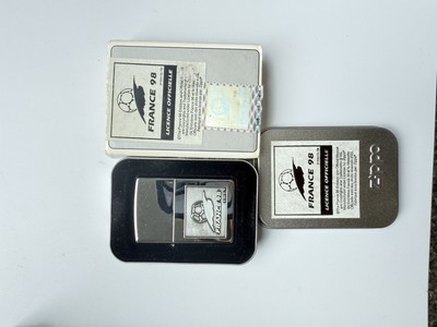 France 98 World Cup Zippo Lighter Chrome Finish BNIB Official