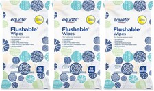 Equate Fresh Scent Flushable Wipes 18 ct "3-PACK"
