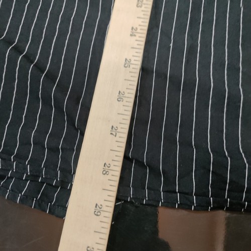 mens coastal black striped button up shirt sz l - Picture 6 of 6
