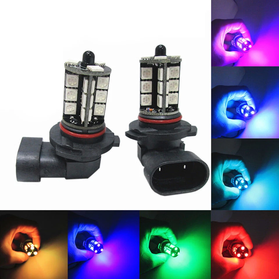 2x RGB H11 H9 H8 5050 27SMD Car Headlight Fog Light LED Lamp Bulb Remote Control - Image 4 of 4