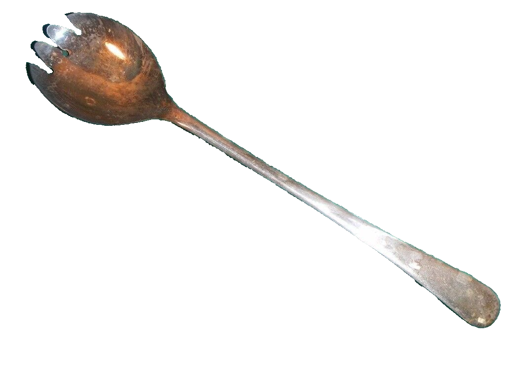 Silverplate Salad Serving Fork, Sheffield England single piece, nice normal use