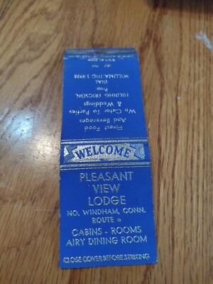  Matchbook Cover: PLEASANT VIEW LODGE. NO. WINDHAM, CONN. .      MB209