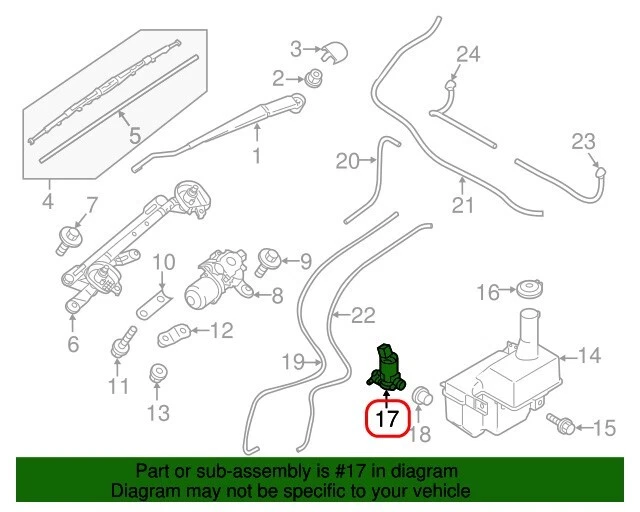 MITSUBISHI OEM Motor, Windshield Washer 8260A226 for Mirage (MMTH) 2012/07 - Imagem 3 de 4