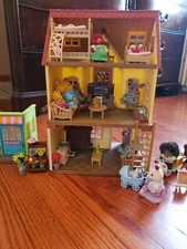 Calico Critters Set - (INCLUDES HOUSE,CAR FURNITURE, AND MULTIPLE FAMILIES)