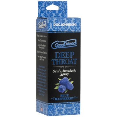 Goodhead Deep Throat Spray Blue Raspberry - Suppress Gag Reflex for Oral Sex