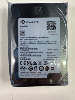 Seagate Barracuda ST4000LM024 4TB 2.5'' Server HDD 15mm 0.59'' FW 0001 POH292